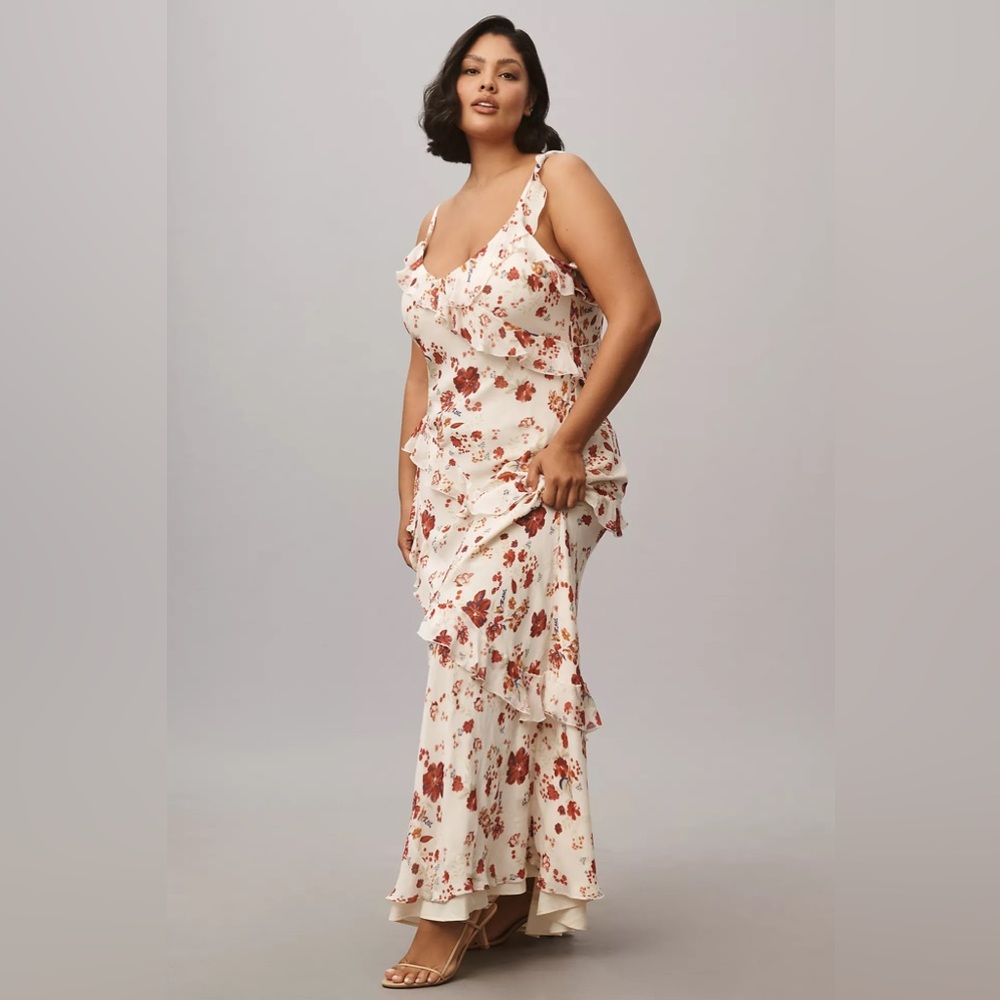 Let Me Be Sleeveless Ruffle Floral Maxi Dress - Picture 3 of 16